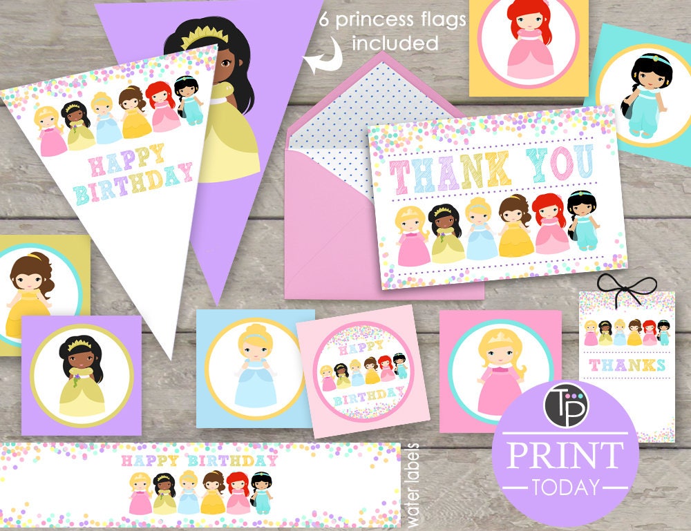 PRINCESS Party Printable, Princess Printable, PRINCESS Birthday, 1st Birthday Princess Party, Instant download, Princess Costume Party, 0217