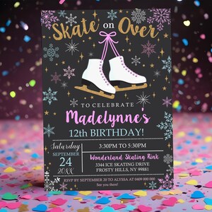 ICE SKATING Party Invitation Instant Download Ice Skate Invitation Skating Birthday Party Ice Skating Invitation Editable Ice Skate Print