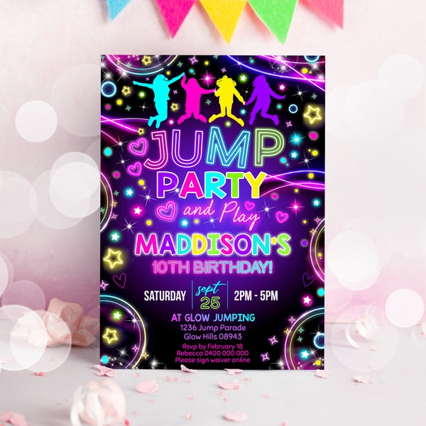Neon Invitation - Etsy