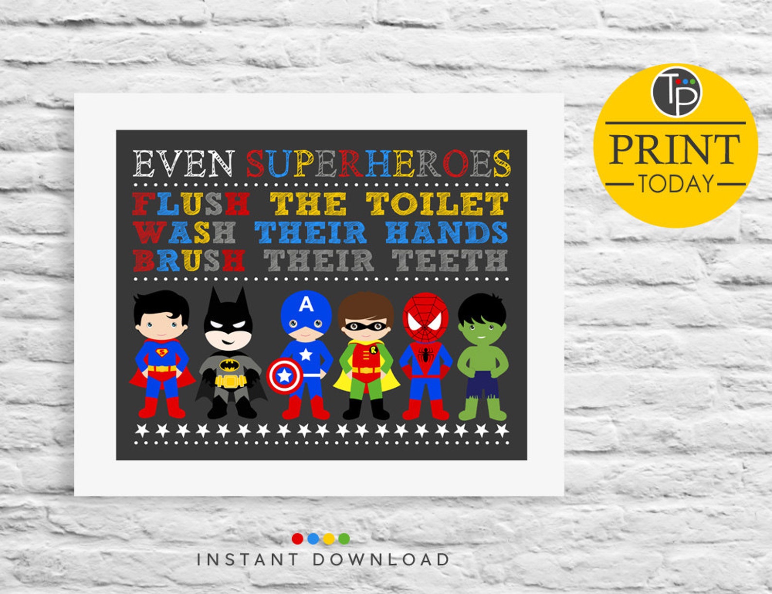 Free Printable Superhero Bathroom Signs