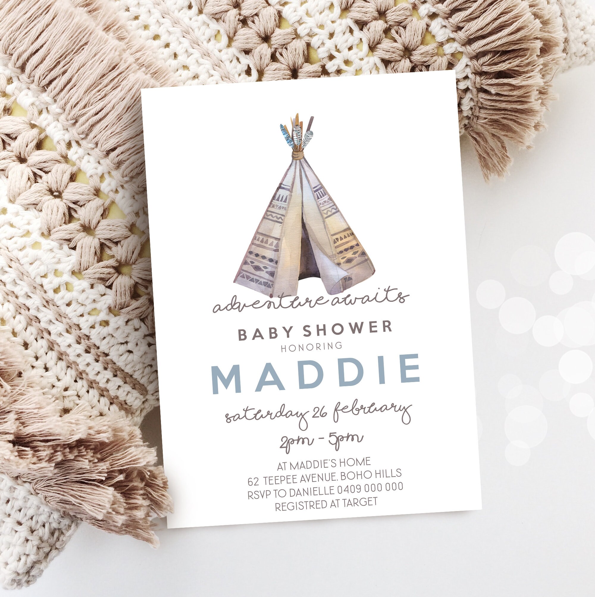 Teepee baby sale shower boy