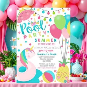 UNICORN POOL PARTY Invitation Pool Party Invitation Unicorn Float Invitation Download Pool Party Invitation Unicorn Float Pool Party Corjl