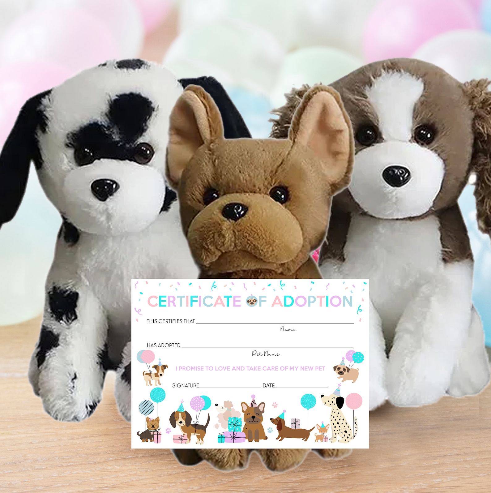 Adopt a Puppy Certificate: Dog Pawty Game Printable (digital Download ...