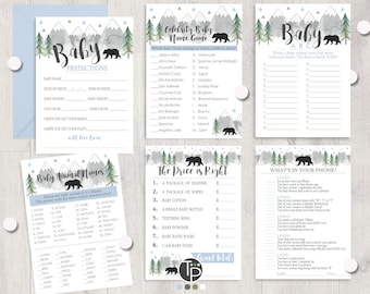 BLACK BEAR BABY Shower Games Instant download Baby Shower Games Adventure Baby Shower Games Mountain Baby Shower Games Printable Bear 0265