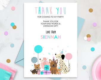 Dog Pawty Thank You Card: Puppy Birthday (Digital Download)