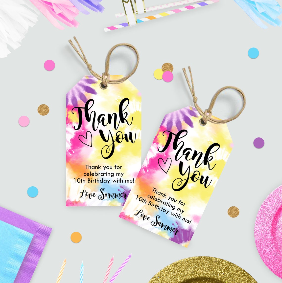 TIE DYE FAVOR Tag Editable Tie Dye Favor Tags Printable Tye Etsy