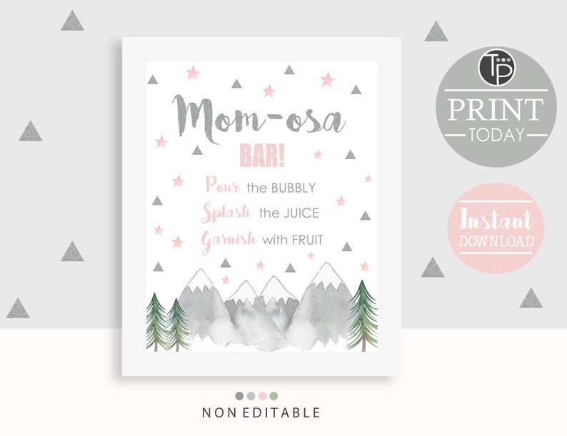MOM OSA BAR Sign Instant Download Momosa Bar Printable | Etsy