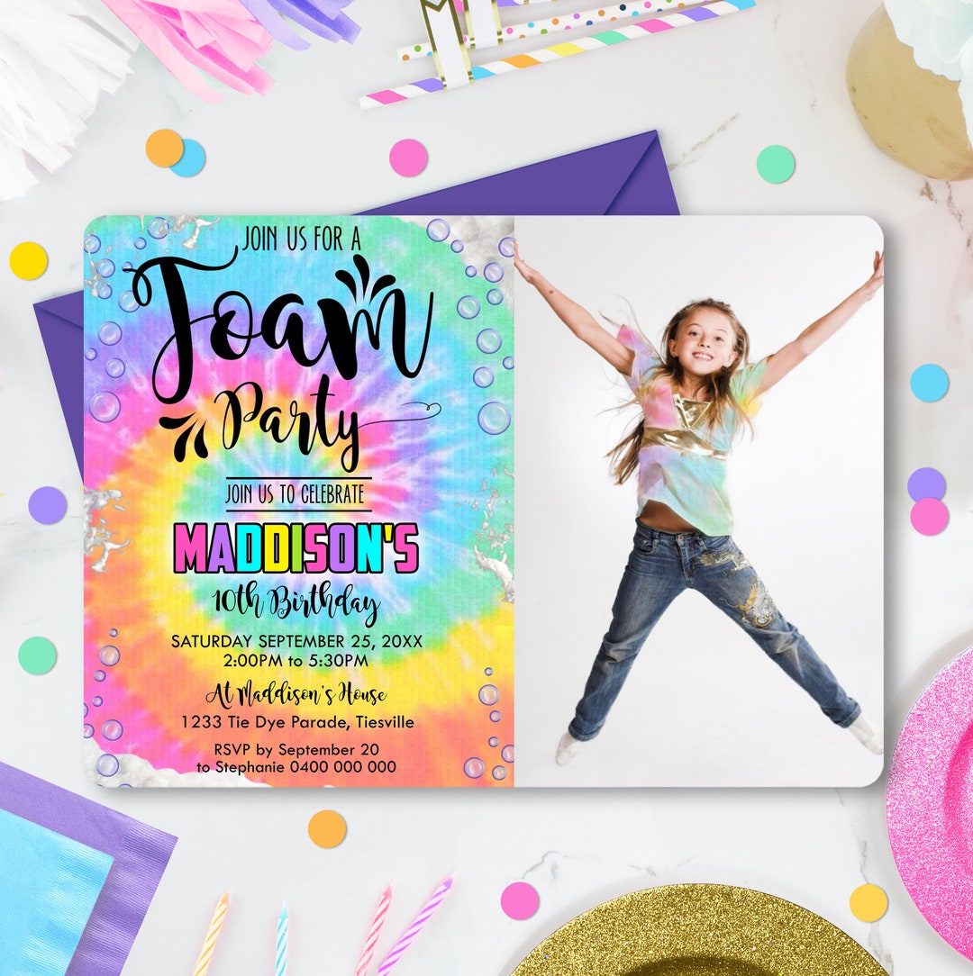 FOAM Party Birthday Invitation Foam Birthday Party Editable Foam Party