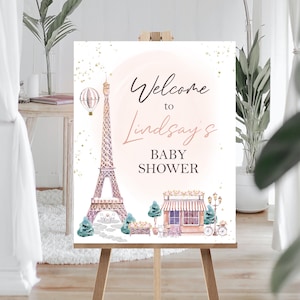 PARIS WELCOME Sign Instant Download Paris Baby Shower Sign Editable Paris Party Signs Printable Paris Birthday Signs Paris Cafe Welcome