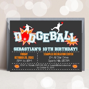 DODGEBALL INVITATION BOY Instant Download Corjl Dodgeball Party Dodgeball Printable Dodgeball Birthday Invitation Kickball invitation Edit