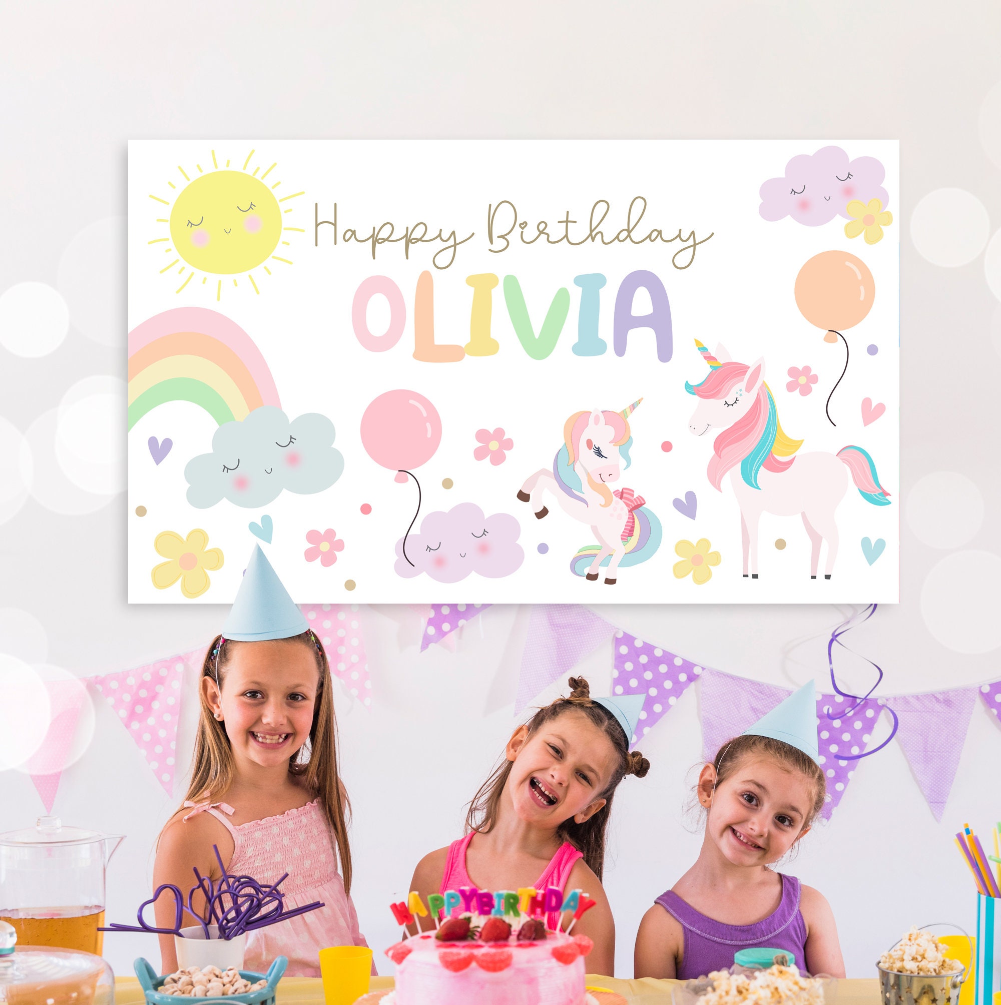 Unicorn Happy Birthday Slinger - Eenhoorn Verjaardag Banner | De Unicorn Happy Birthday Slinger - Eenhoorn Verjaardag Banner | De