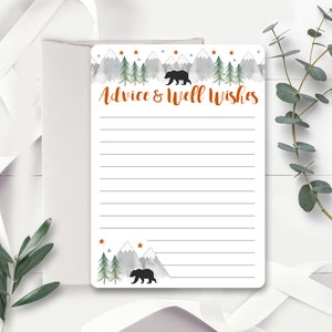 ABENTEUER BERATUNG KARTEN Sofortiger Download Abenteuer Bär Ratschläge und Glückwünsche Ratschläge für Mama und Papa Ratschläge für neue Eltern Burnt Orange