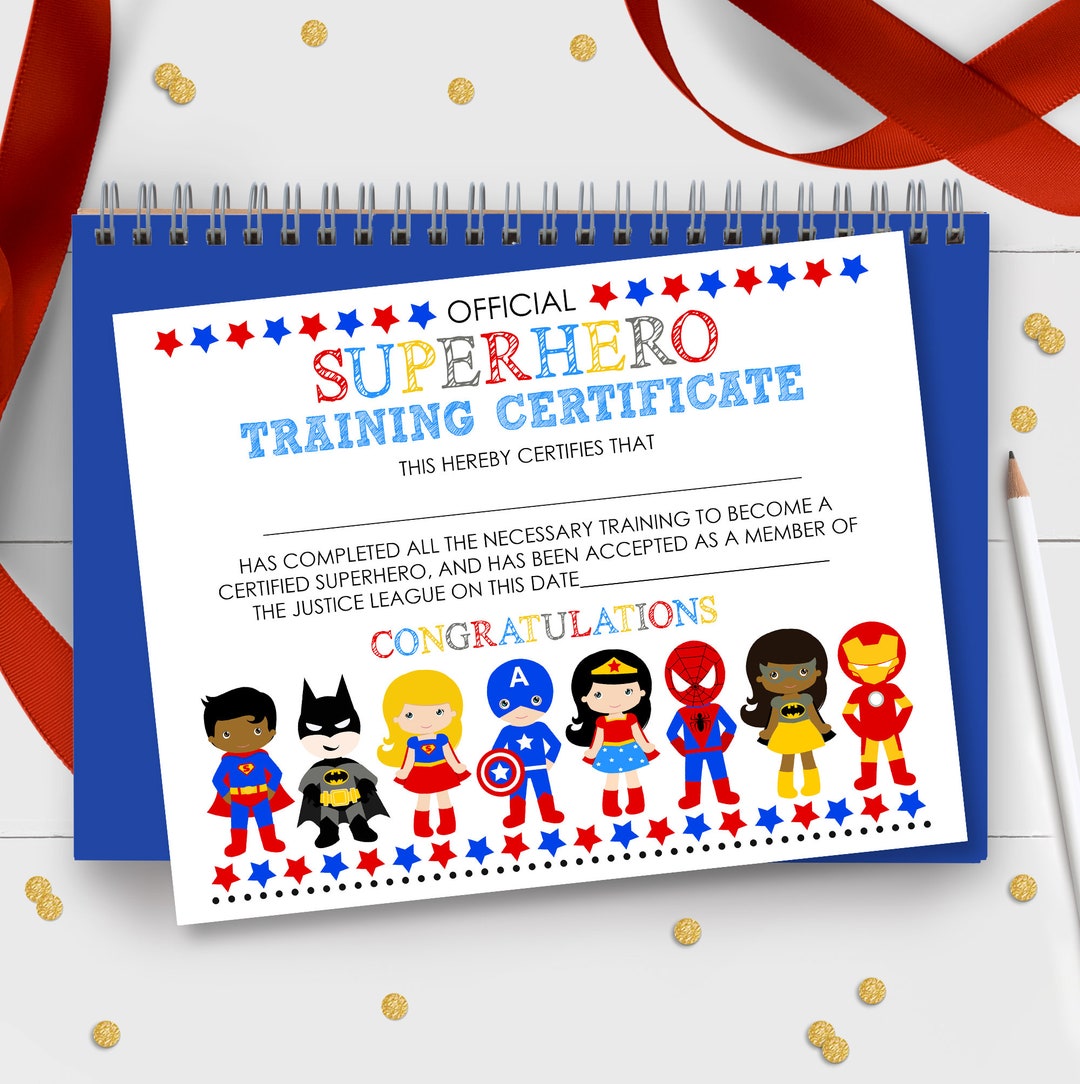 SUPERHERO Training Certificate Superhero Certificate Superhero Mixed ...