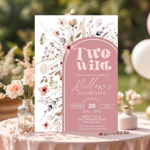 Wildflower Birthday Invitation: Editable Boho Party Invite (Digital Download)