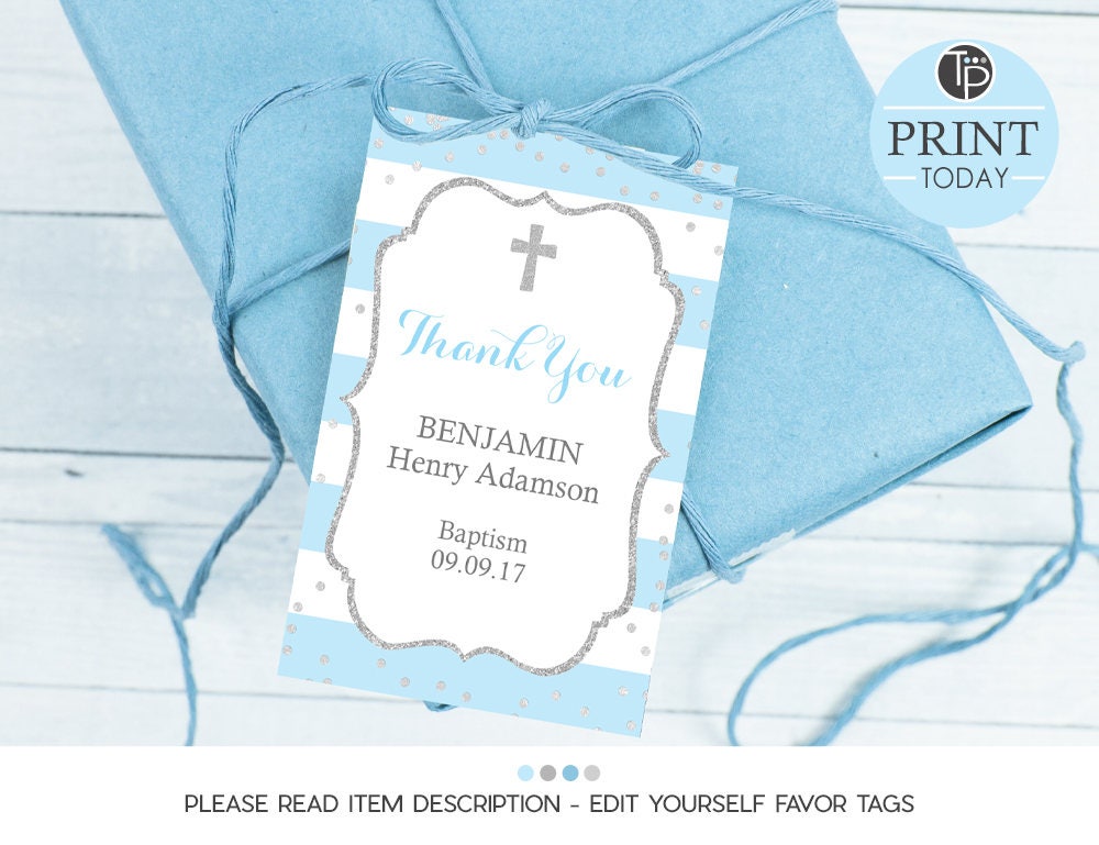 30 Baptism Christening Thank You Gift Tags Labels Personalized