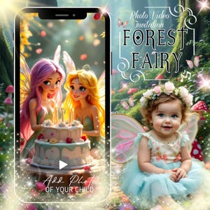 Invito video per COMPLEANNO DELLE FATE Invito video digitale per fata Invito animato per festa delle fate Invito per il primo compleanno delle fate MP4
