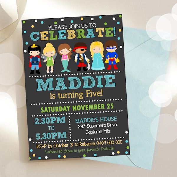 Costume Party Invitation | Editable Dress-Up Party Invite | Digital Download