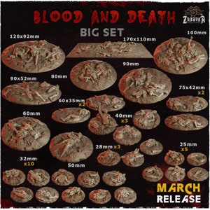 Blood and Death - Wargames Bases and Toppers - Miniature Bases