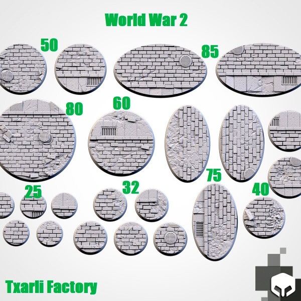 World War 2/1940s City Themed Bases - Txarli Factory - Resin Bases