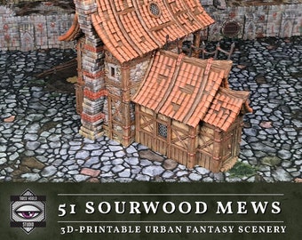 Sourwood Mews - Hexengarde by Tired World Studios - 3D Printed Fantasy Building