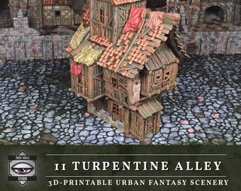 Turpentine Alley - Hexengarde by Tired World Studios - 3D Printed Fantasy Building