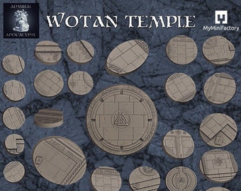 Bases Décoratives Mechanicus Temple - Barricades X6 Pour Warhammer 40K - Impression 3D
