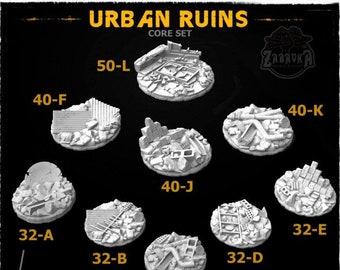 Urban/City Ruins - Wargames Base Toppers - Miniature Bases