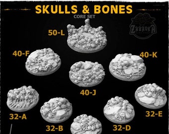 Skulls and Bones - Wargames Base Toppers - Miniature Bases