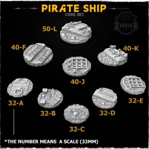 Pirate Ship - Wargames Base Toppers - Miniature Bases