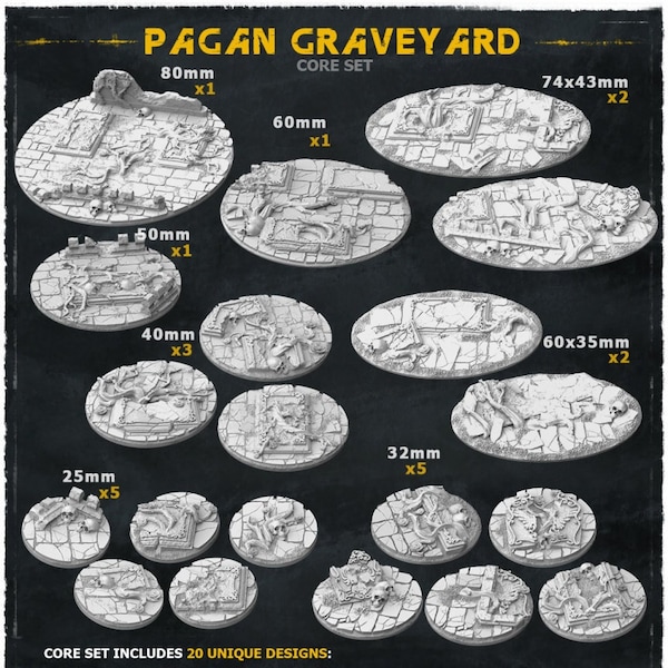 Pagan Graveyard - Wargames Bases and Toppers - Miniature Bases