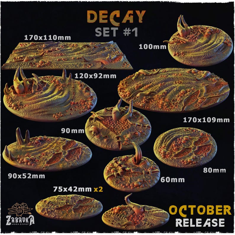 Decay - Wargames Bases and Toppers - Miniature Bases - Etsy