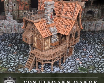 Von Ulfmann Manor - Hexengarde by Tired World Studios - 3D Printed Fantasy Building