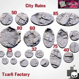 City Ruins Themed Bases - Txarli Factory - Resin Bases