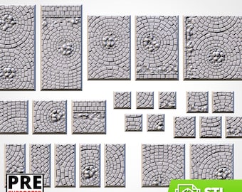 Medieval Road  SQUARE Themed Bases - Txarli Factory - Resin Bases