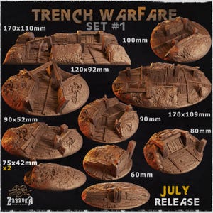 Trench Warfare - Wargames Bases and Toppers - Miniature Bases