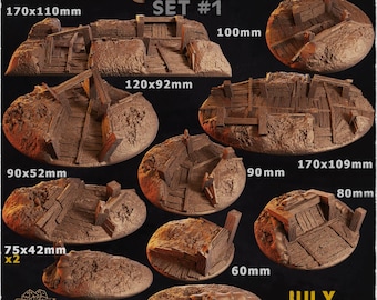 Trench Warfare - Wargames Bases and Toppers - Miniature Bases