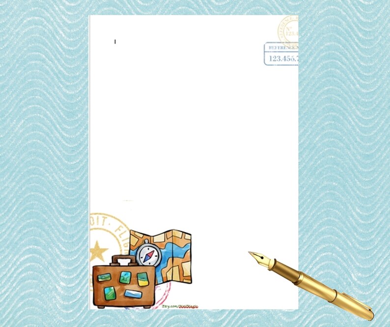 Bright Travel printable papers A5 and A4 blank and lined | Etsy