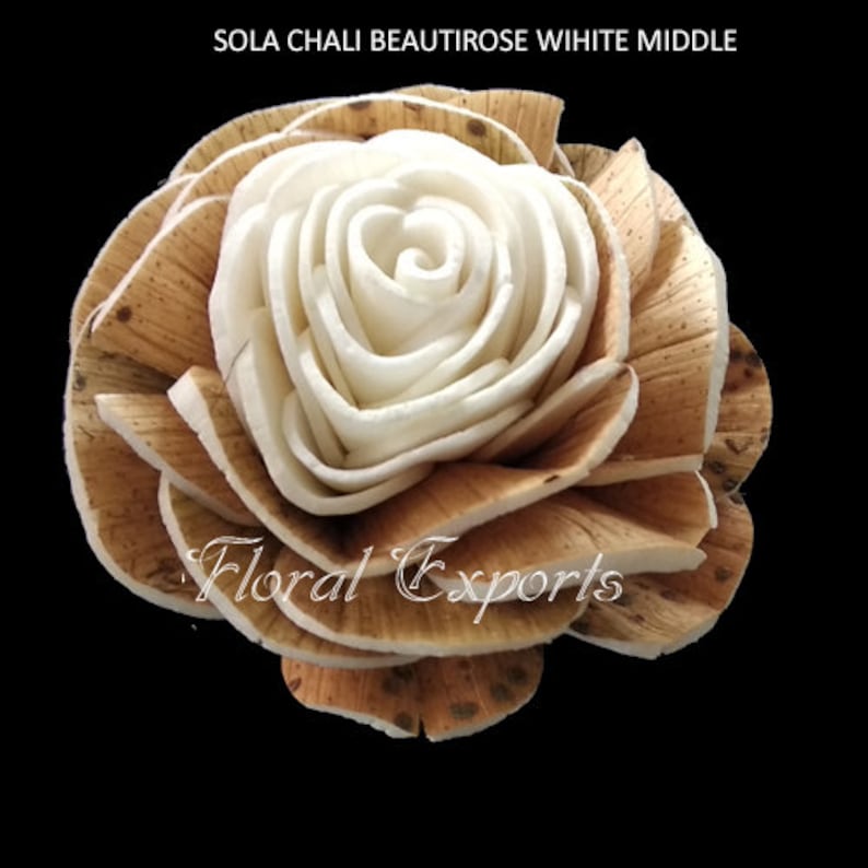 Sola Chali Beauti Rose White Middle For 100 flowers Our Minimum Order Quantity is 10 in mixing quantity \u2013