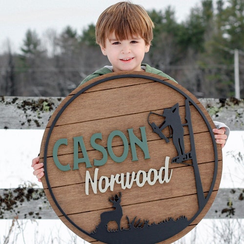 3D Hunting Baby Name Sign Deer Hunting Nursery Name Sign Etsy