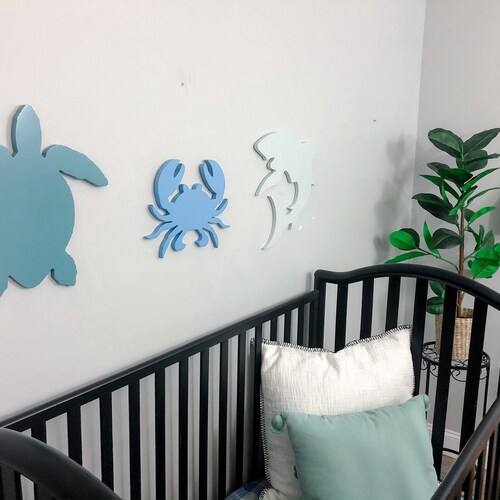 Sea Creatures Wall Decorations Ocean Themed Nursery Sea Etsy