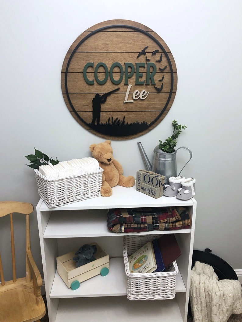 Hunting Themed Nursery Sign Bird Hunting Wooden Name Sign Etsy