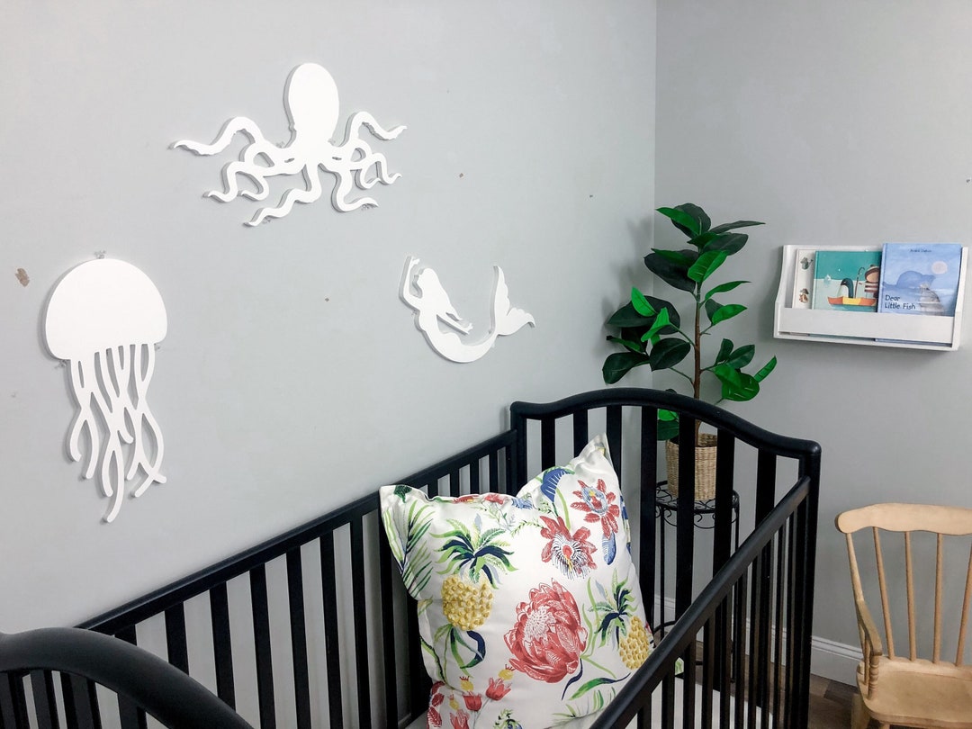 Wooden Sea Life Wall Decorations Ocean Themed Nursery Etsy