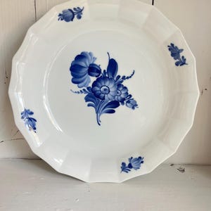 vintage blue flower plate, Royal Copenhagen, Denmark, vintage serving bowl