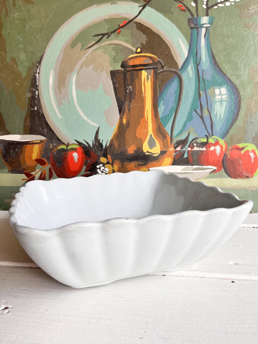 Antique, English Square Ironstone Lady Finger Bowl Stained and Crazed ...
