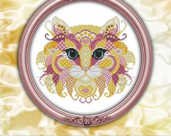 cat.me様ご確認用♥オーダー品 Colorful Cats Exclusive Kitty Counted Cross Stitch Pattern Leaflet