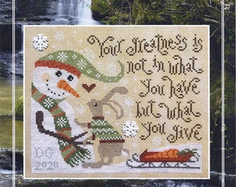 Give Greatly Counted Cross Stitch Chart Designed By Diane Grick Published By Silver Creek Samplers Snowman And Winter Bunny Kits How To Craft Supplies Tools Kromasol Com