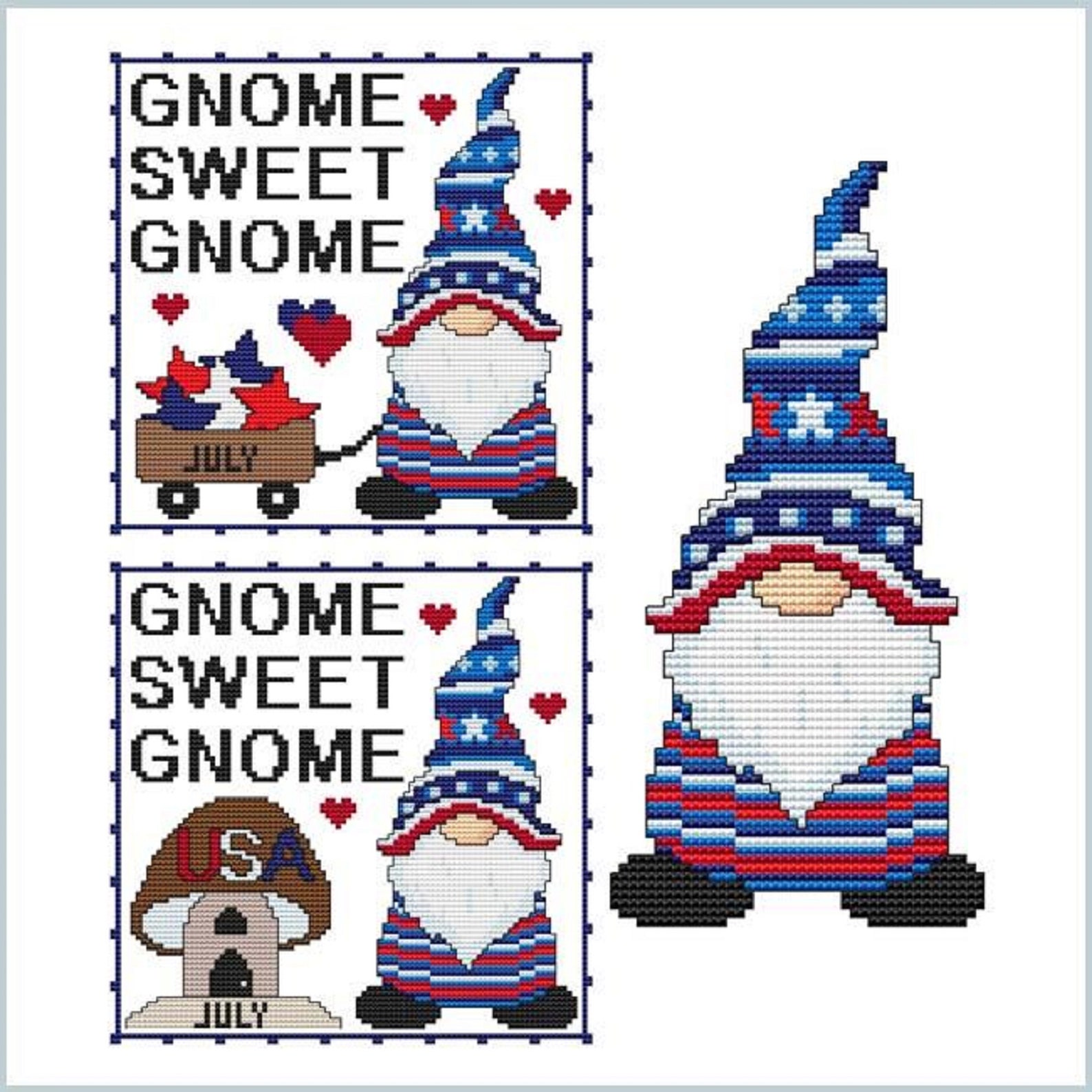 A Year of Gnomes Complete Set of 12 Counted Cross Stitch Etsy
