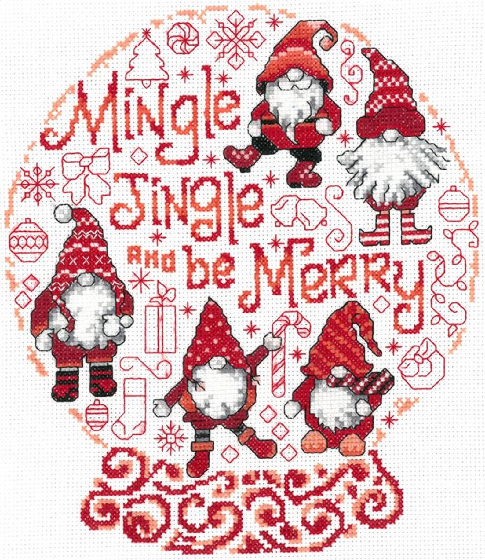 Let's Mingle and Jingle Counted Cross Stitch Pattern by Etsy