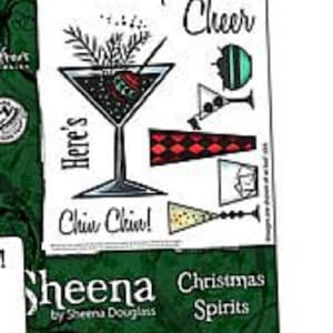 Crafter's Companion Christmas Spirits Stamp Set & Three Cheers Embossing Folder--Brand New in Original Packaging