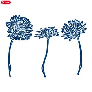 Set met madeliefjesketting van Tattered Lace (niet meer leverbaar) | Drie madeliefjesbloemen gestanst